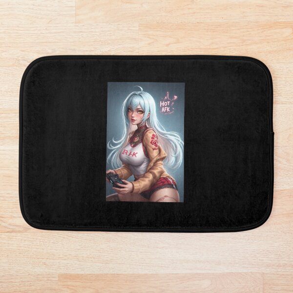Item preview, Chica gamer pin-up con auriculares de orejas de gato y silla gamer designed and sold by Mark Mentzer.