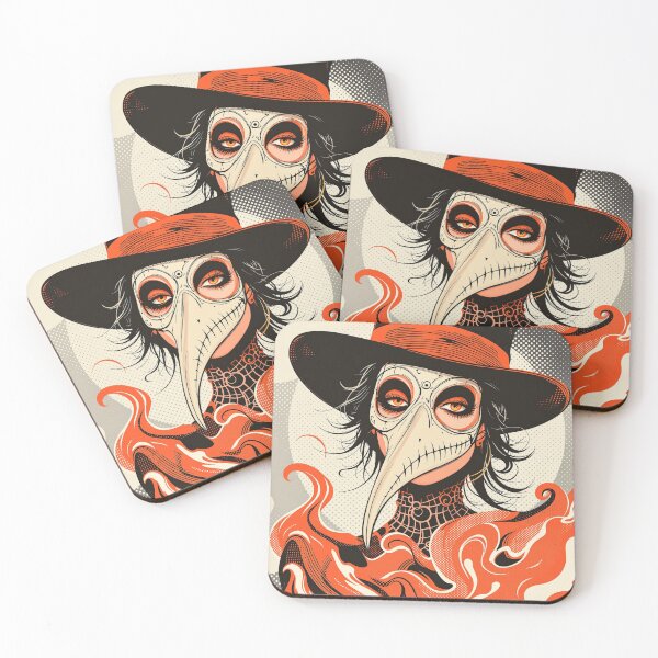 Item preview, Flaming Plague Doctor Woman – Gothic Witch Aesthetic Vintage Horror Art designed and sold by dreamsagellc.