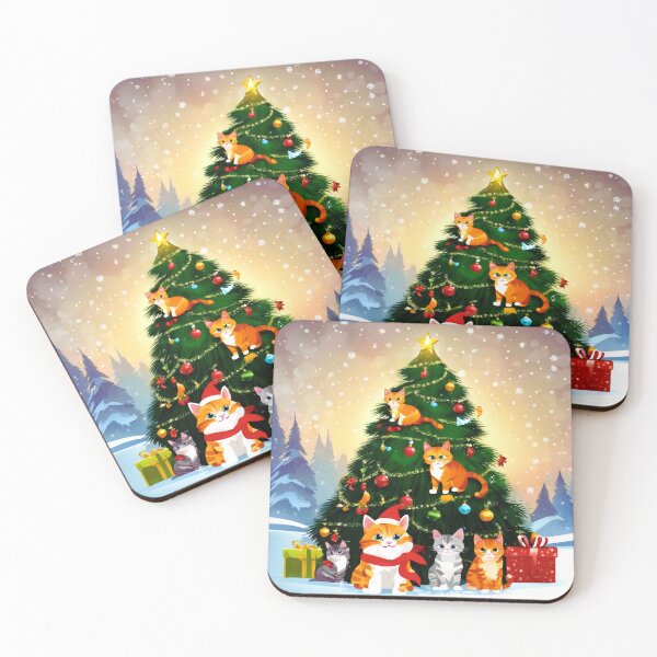 Item preview, Cat Christmas Trees – Happy Claws.  designed and sold by Zofia Sosnecka.