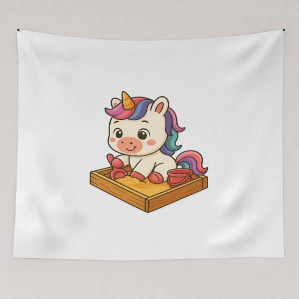 Item preview, Unicorn baby in the sandbox designed and sold by Mr.Epic - Shop.