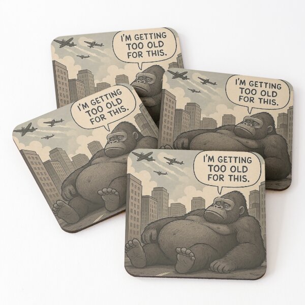 Item preview, Grumpy Kong: “I’m Getting Too Old For This” designed and sold by U.DOG.