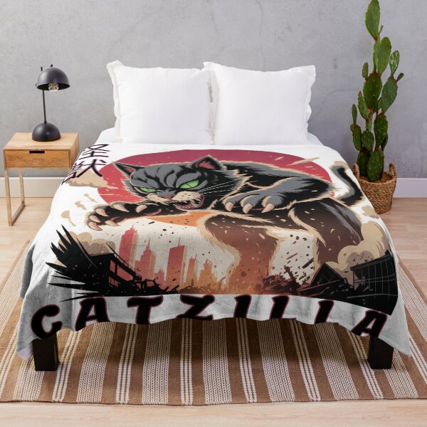 Item preview, Catzilla – Giant Kaiju Cat Destroying cite | Funny Japanese Monster Sticker designed and sold by Ammar Studio.