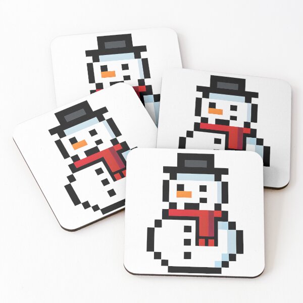 Item preview, Cute Pixel Art Snowman with Red Scarf and Hat - Winter Retro Style. designed and sold by The-T-In-Retro.