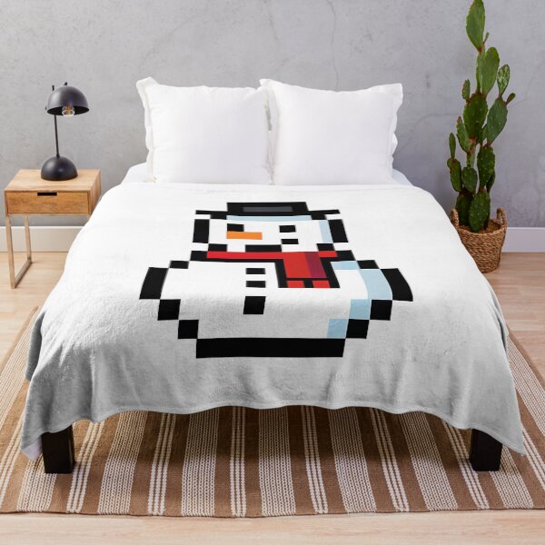 Item preview, Cute Pixel Art Snowman with Red Scarf and Hat - Winter Retro Style. designed and sold by The-T-In-Retro.