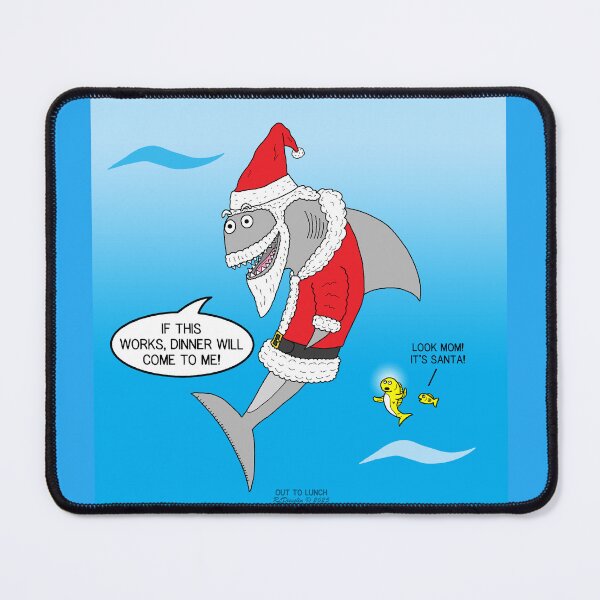Item preview, Shark in a Santa Disguise designed and sold by Out to Lunch Cartoons and More.