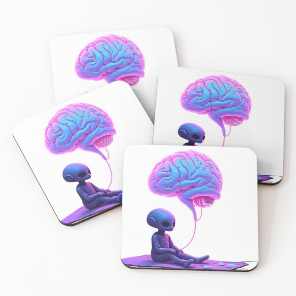 Item preview, Neon Alien and the Brain – Cosmic Connection Digital Art designed and sold by TigerGrey.