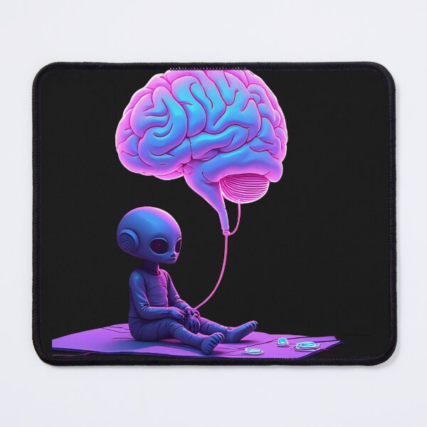 Item preview, Neon Alien and the Brain – Cosmic Connection Digital Art designed and sold by TigerGrey.