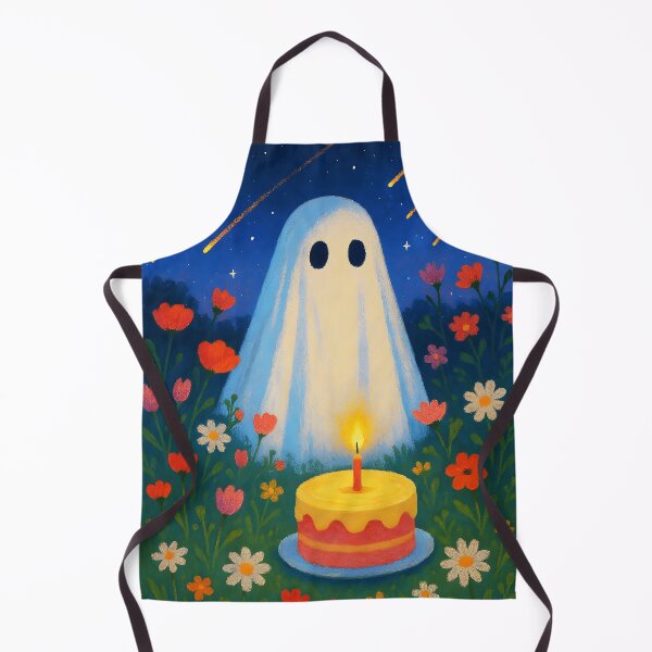 Item preview, Summer Meadow Ghost Birthday – Cute Cake and Candle Illustration designed and sold by EmeraldeaArt.