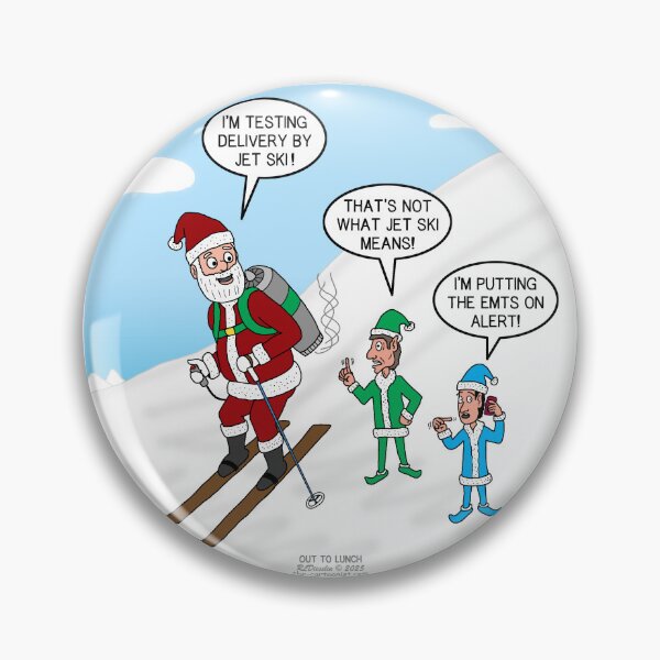Item preview, Santa Jet Snow Skiing designed and sold by Out to Lunch Cartoons and More.