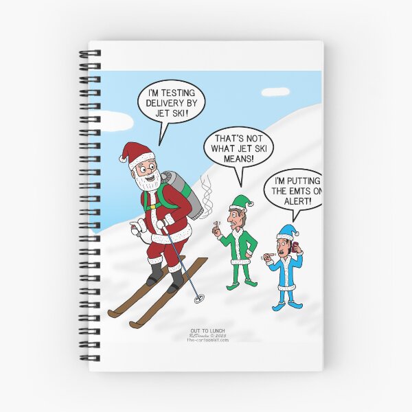 Item preview, Santa Jet Snow Skiing designed and sold by Out to Lunch Cartoons and More.