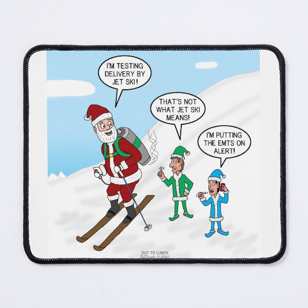 Item preview, Santa Jet Snow Skiing designed and sold by Out to Lunch Cartoons and More.