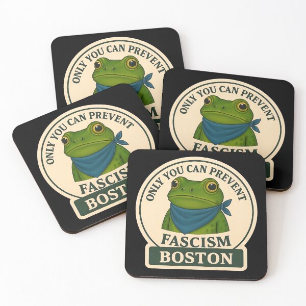 Item preview, Anti-Fascist Frog Art No Kings Resist: Boston designed and sold by PinUpPizzazz.