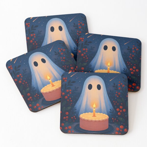 Item preview, Ghost Birthday Under Meteor Shower – Red Berries Night Scene designed and sold by EmeraldeaArt.