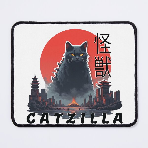 Item preview, Catzilla – Giant Kaiju Cat Destroying cite | Funny Japanese Monster Sticker designed and sold by Ammar Studio.