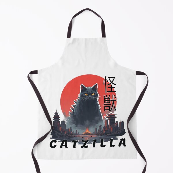 Item preview, Catzilla – Giant Kaiju Cat Destroying cite | Funny Japanese Monster Sticker designed and sold by Ammar Studio.