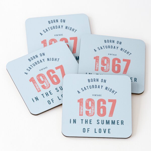 Item preview, Born on a Saturday Night 1967 | Summer of Love Vintage Design designed and sold by Totally Gen X.