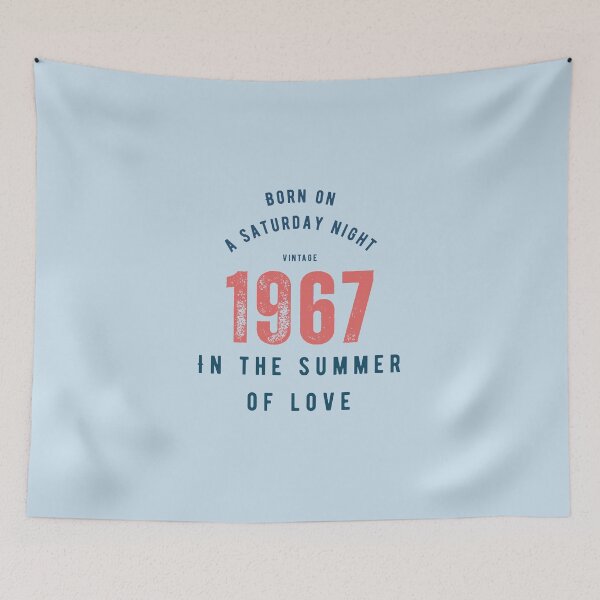 Item preview, Born on a Saturday Night 1967 | Summer of Love Vintage Design designed and sold by Totally Gen X.