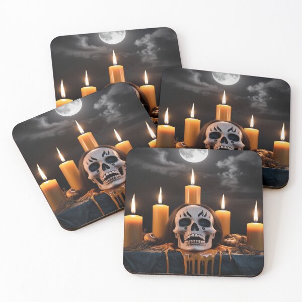 Item preview, Macabre Sanctuary – Skull and Candles Under Full Moon designed and sold by Cristhian Almanza.