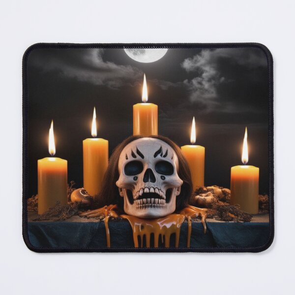 Item preview, Macabre Sanctuary – Skull and Candles Under Full Moon designed and sold by Cristhian Almanza.