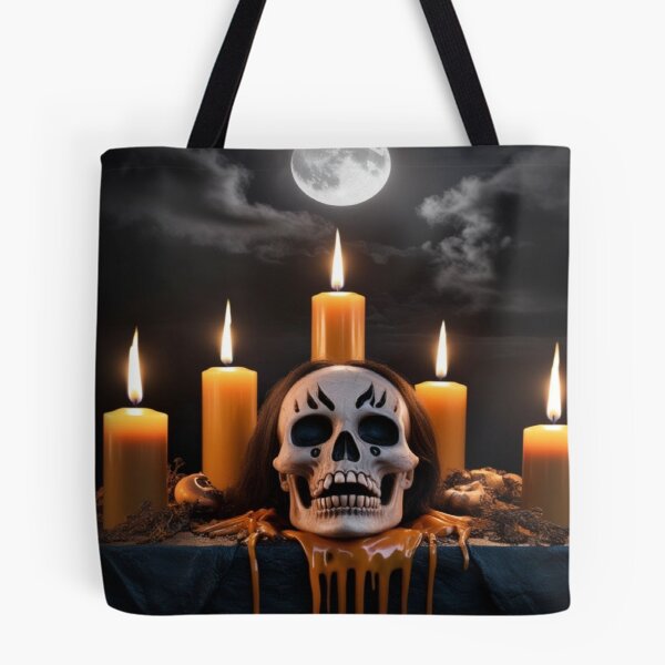 Item preview, Macabre Sanctuary – Skull and Candles Under Full Moon designed and sold by Cristhian Almanza.