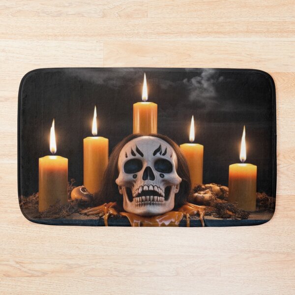 Item preview, Macabre Sanctuary – Skull and Candles Under Full Moon designed and sold by Cristhian Almanza.