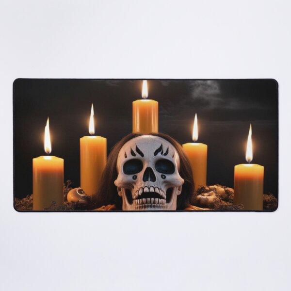 Item preview, Macabre Sanctuary – Skull and Candles Under Full Moon designed and sold by Cristhian Almanza.