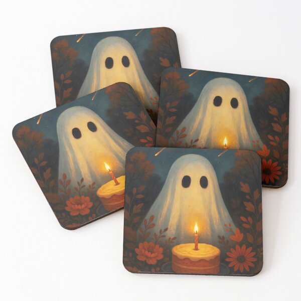 Item preview, Warm Meteor Night Ghost – Autumn Florals Birthday Illustration designed and sold by EmeraldeaArt.