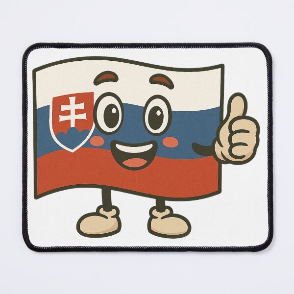 Item preview, Cute Slovakia Flag Cartoon Giving Thumbs Up. designed and sold by The-T-In-Retro.