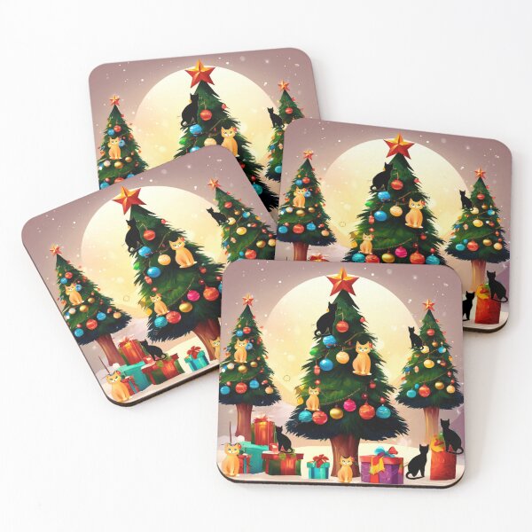 Item preview, Cat Christmas Trees – Happy Claws.  designed and sold by Zofia Sosnecka.