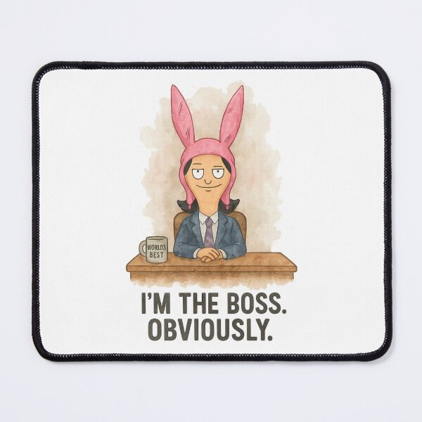 Item preview, Louise Belcher as Michael Scott — "I'm the Boss. Obviously." Funny Watercolor Crossover Art designed and sold by Beezy-Kneez.