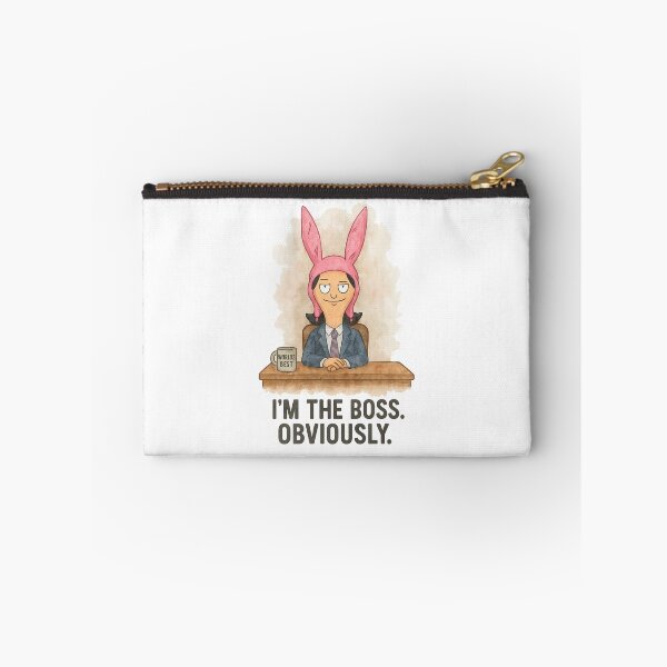 Item preview, Louise Belcher as Michael Scott — "I'm the Boss. Obviously." Funny Watercolor Crossover Art designed and sold by Beezy-Kneez.