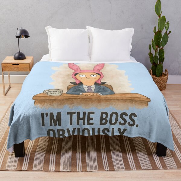 Item preview, Louise Belcher as Michael Scott — "I'm the Boss. Obviously." Funny Watercolor Crossover Art designed and sold by Beezy-Kneez.
