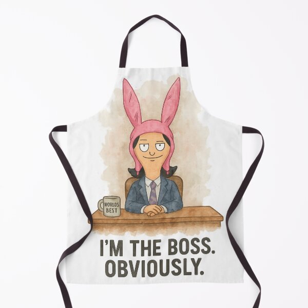 Item preview, Louise Belcher as Michael Scott — "I'm the Boss. Obviously." Funny Watercolor Crossover Art designed and sold by Beezy-Kneez.