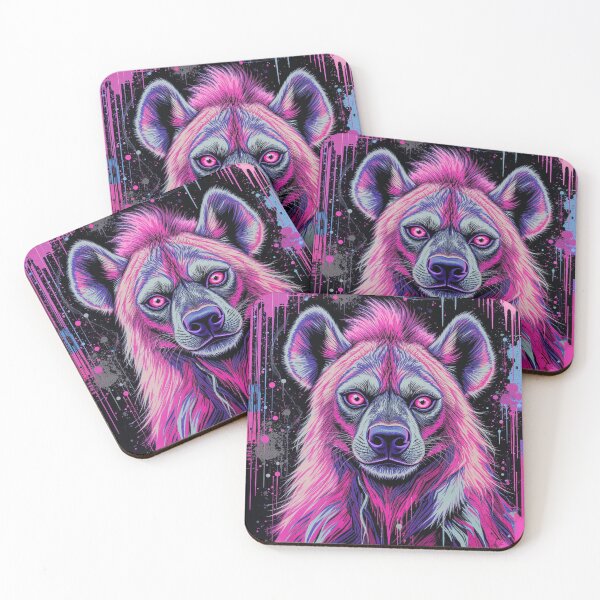 Item preview, Neon Hyena Spirit – Psychedelic Vaporwave Animal Art designed and sold by dreamsagellc.