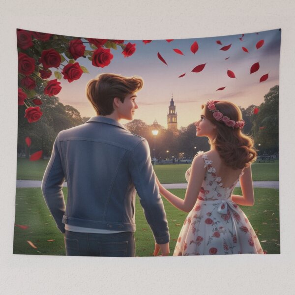 Item preview, Rose Sunset – Romantic Couple in London Park Design   designed and sold by Cristhian Almanza.