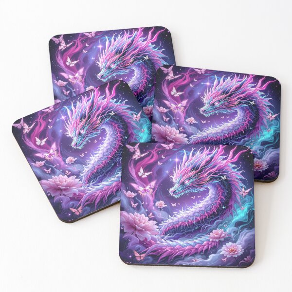 Item preview, Celestial Lotus Dragon – Mystical Pastel Fantasy Spirit in Cosmic Realm designed and sold by dreamsagellc.