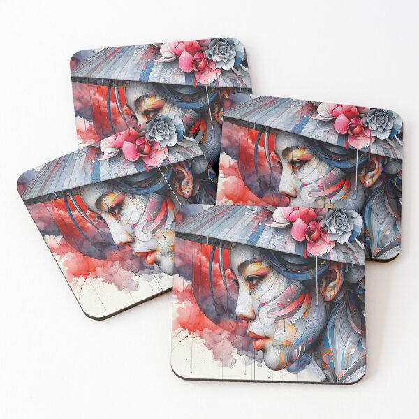 Item preview, Floral Geisha – traditional elegance and contemporary emotion designed and sold by KRISS DEL - STUDIO.