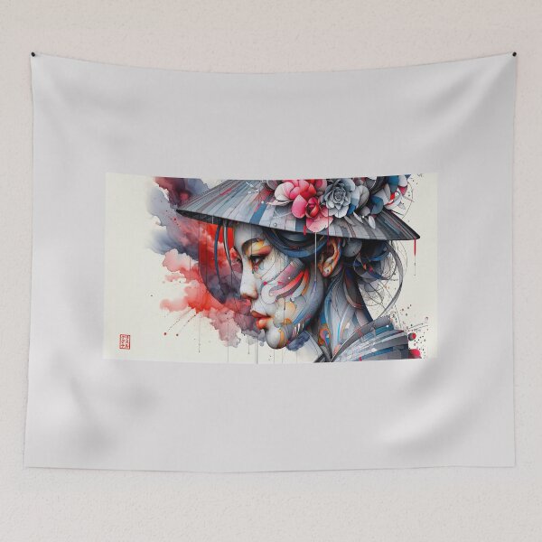 Item preview, Floral Geisha – traditional elegance and contemporary emotion designed and sold by KRISS DEL - STUDIO.