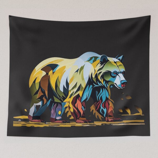 Item preview, Abstract Grizzly Bear Art: Colorful Wildlife Bear Pop Art Graphic designed and sold by Caira-Design.