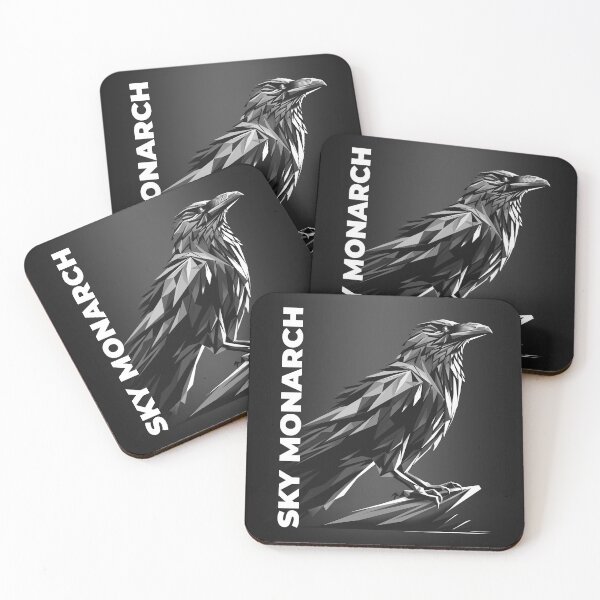 Item preview, SKY MONARCH – Black & White Low Poly Raven designed and sold by InFrameVision.