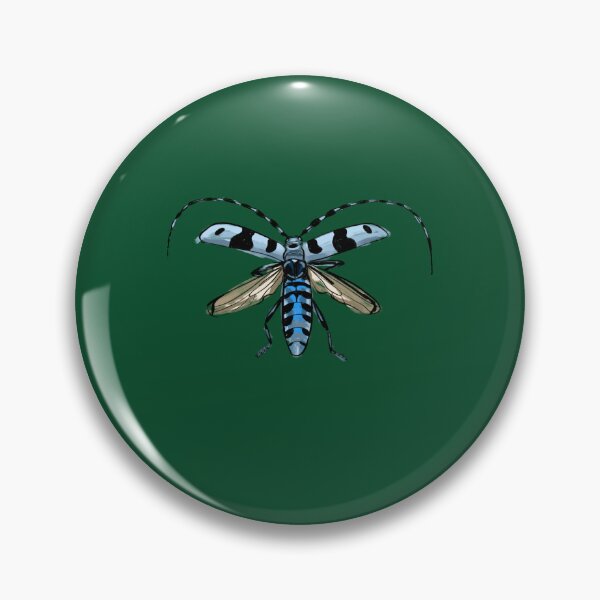 Item preview, flying creeping crawling - blue alpine longhorn beetles on goldochre Oversized  designed and sold by Bangarangs.