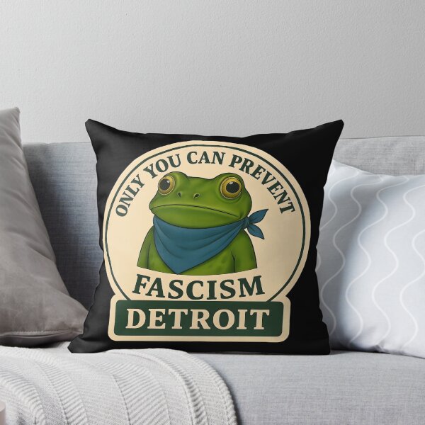 Item preview, Anti-Fascist Frog Art No Kings Resist: Detroit designed and sold by PinUpPizzazz.