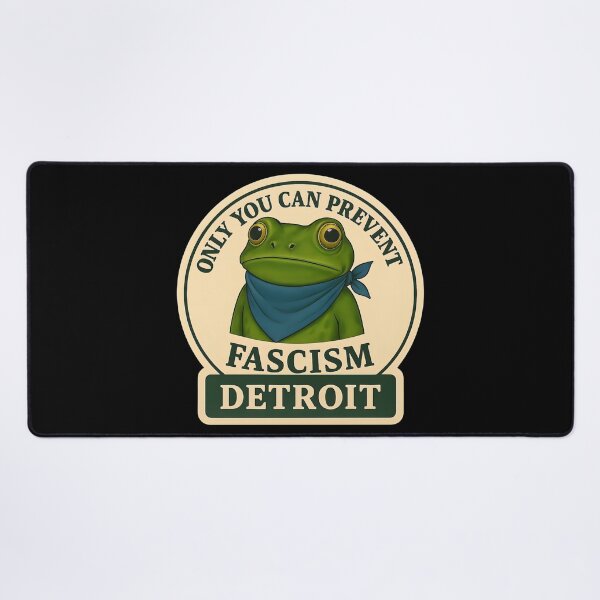 Item preview, Anti-Fascist Frog Art No Kings Resist: Detroit designed and sold by PinUpPizzazz.