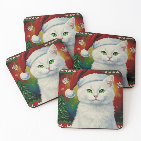 Item preview, Ugly Sweater - Weston The White Kitten – Festive Christmas Cat Art designed and sold by Art's Diner.
