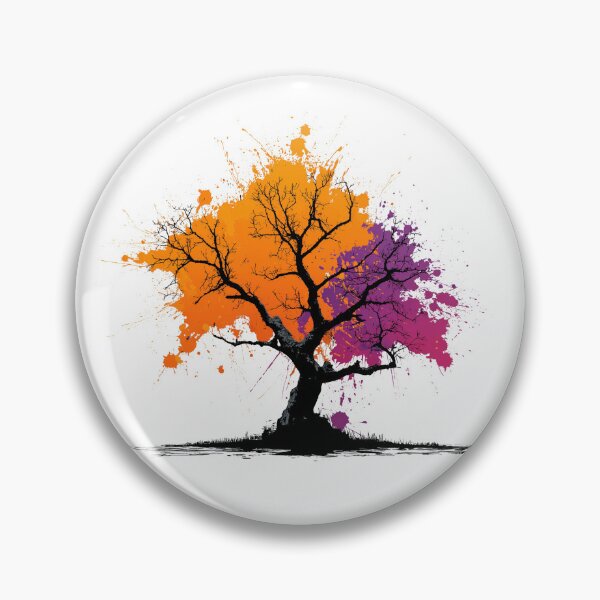 Item preview, Halloween Tree Splatter Art Spooky Orange Purple designed and sold by TheColorKey.