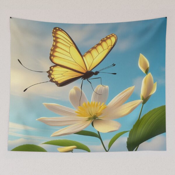 Item preview, Butterfly’s Grace – Radiant Butterfly and Blooming Flower Design designed and sold by Cristhian Almanza.