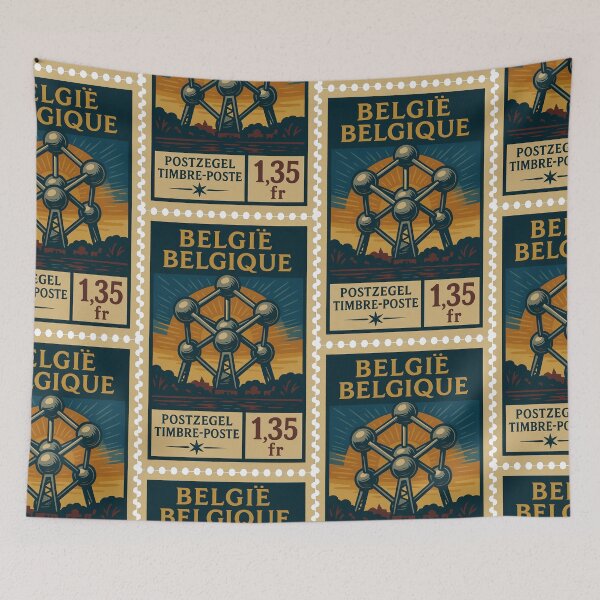 Item preview, Vintage Belgium Atomium Postage Stamp designed and sold by Travellerz.