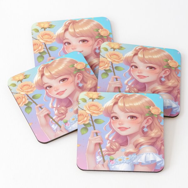 Item preview, Blushing Blooms – Radiant Girl and Roses in Pastel Light designed and sold by Cristhian Almanza.
