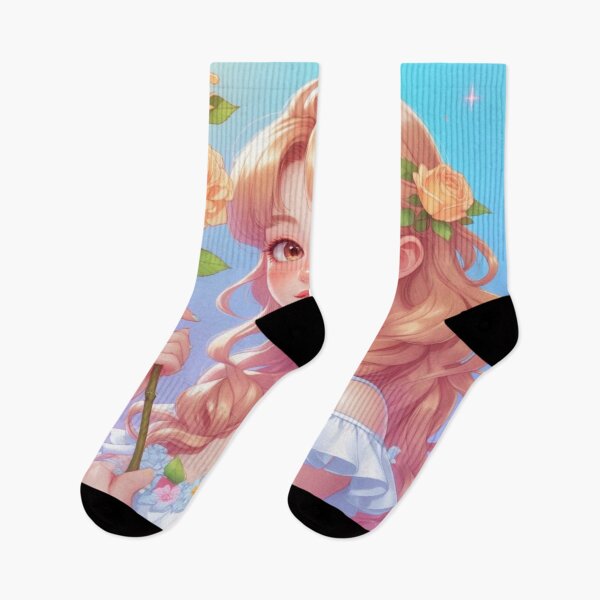 Item preview, Blushing Blooms – Radiant Girl and Roses in Pastel Light designed and sold by Cristhian Almanza.