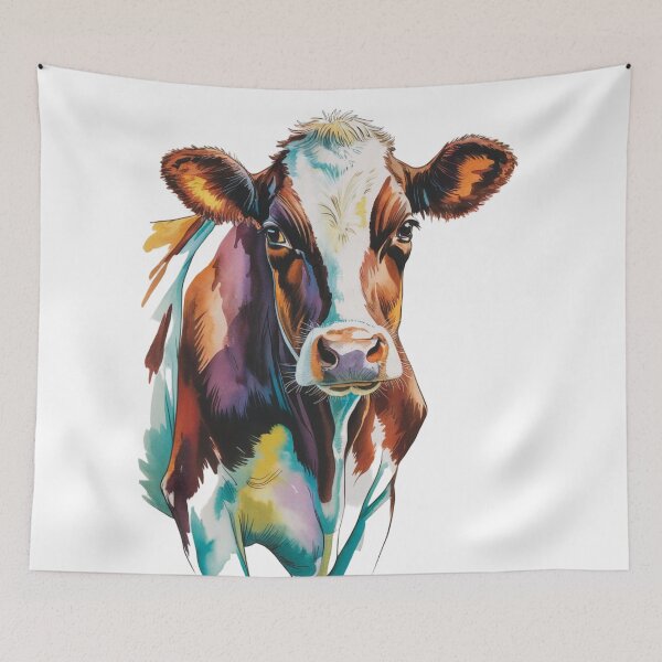 Item preview, Portrait Water Colour Cow designed and sold by Random Designs.